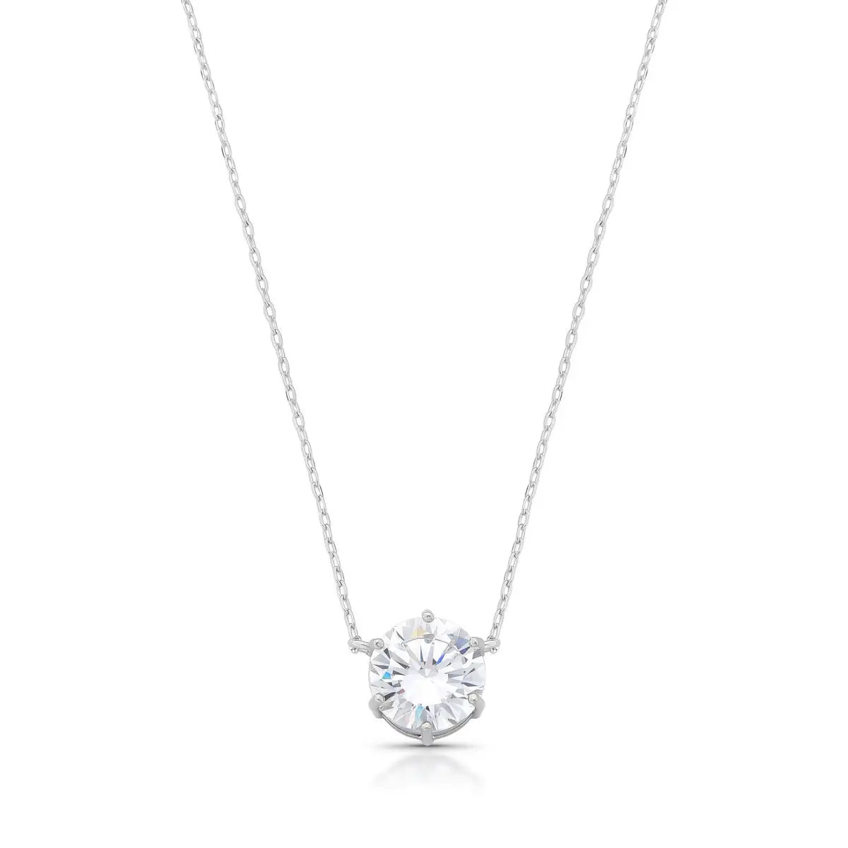 NECKLACE ROUND PREMIUM CUBIC ZIRCONIA 11MM