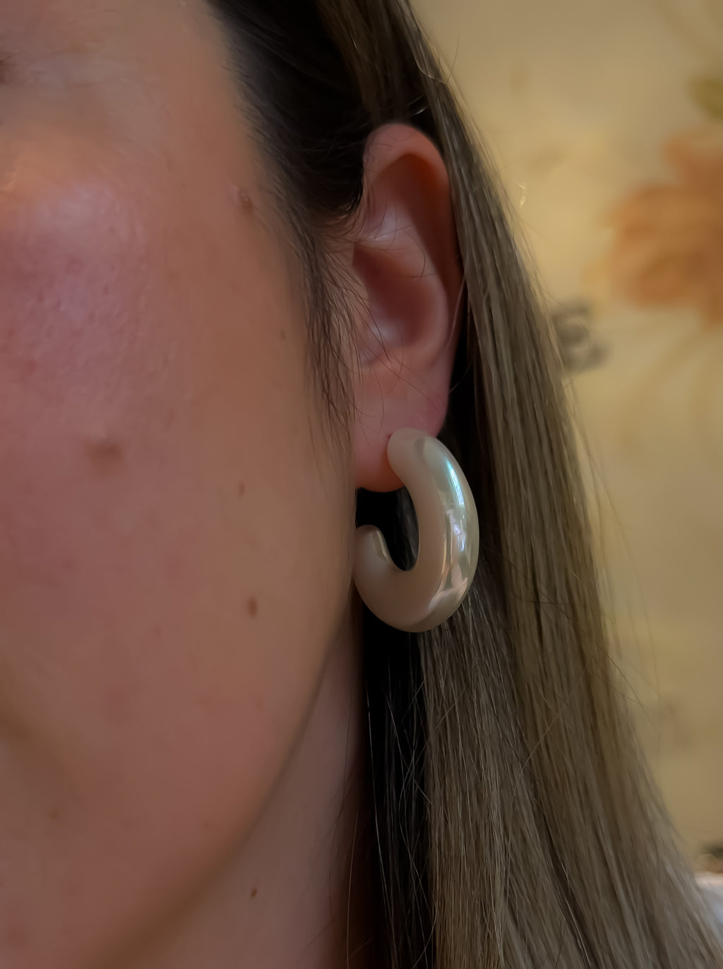 EARRING HOOPS PEARL