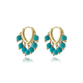 EARRING HOOPS TURQUOISE SPHERES