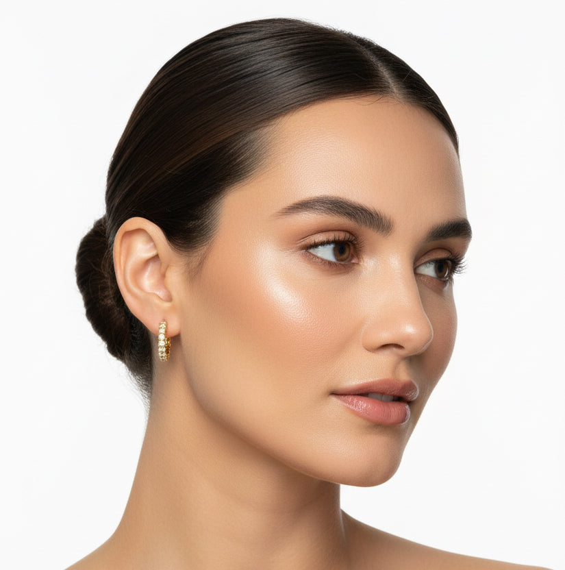 EARRING HOOPS DELUXE CUBIC ZIRCONIA