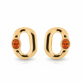 EARRINGS OVAL WITH ORANGE APEROL CUBIC ZIRCONIA