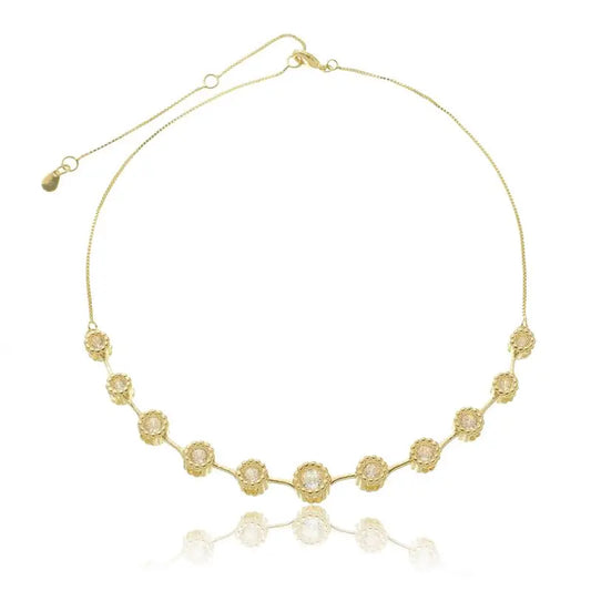 NECKLACE CHOKER ROUND CUBIC ZIRCONIA