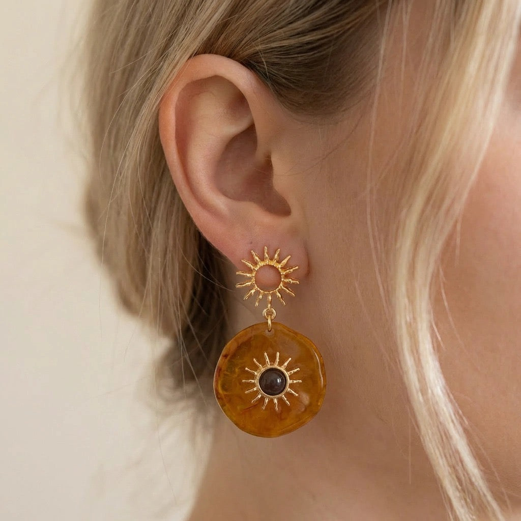 EARRINGS SUNNY RESIN SUN