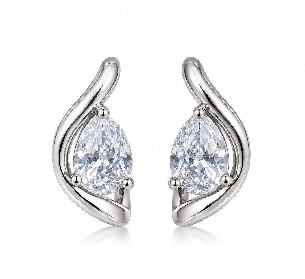 EARRING HOOPS WAVE TEAR DROP