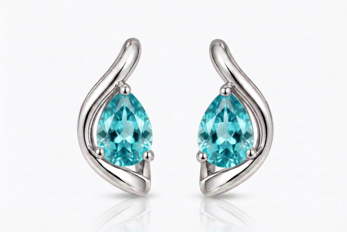 EARRING HOOPS WAVE TEAR DROP
