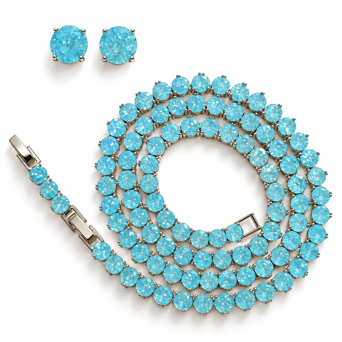 NECKLACE RIVIERA CANDY COLORS CUBIC ZIRCONIA 4mm