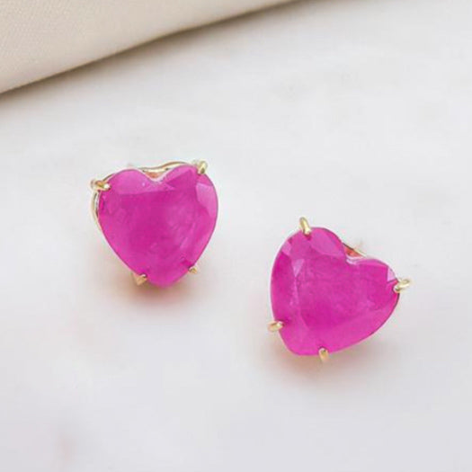 EARRING HEART CRYSTAL FUSION 10mm