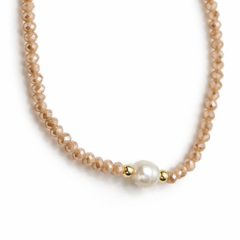NECKLACE CHOKER NEW COLORS CRYSTALS BAROQUE PEARL