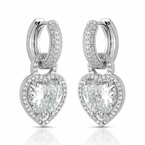 EARRING HOOPS HEART CUBIC ZIRCON
