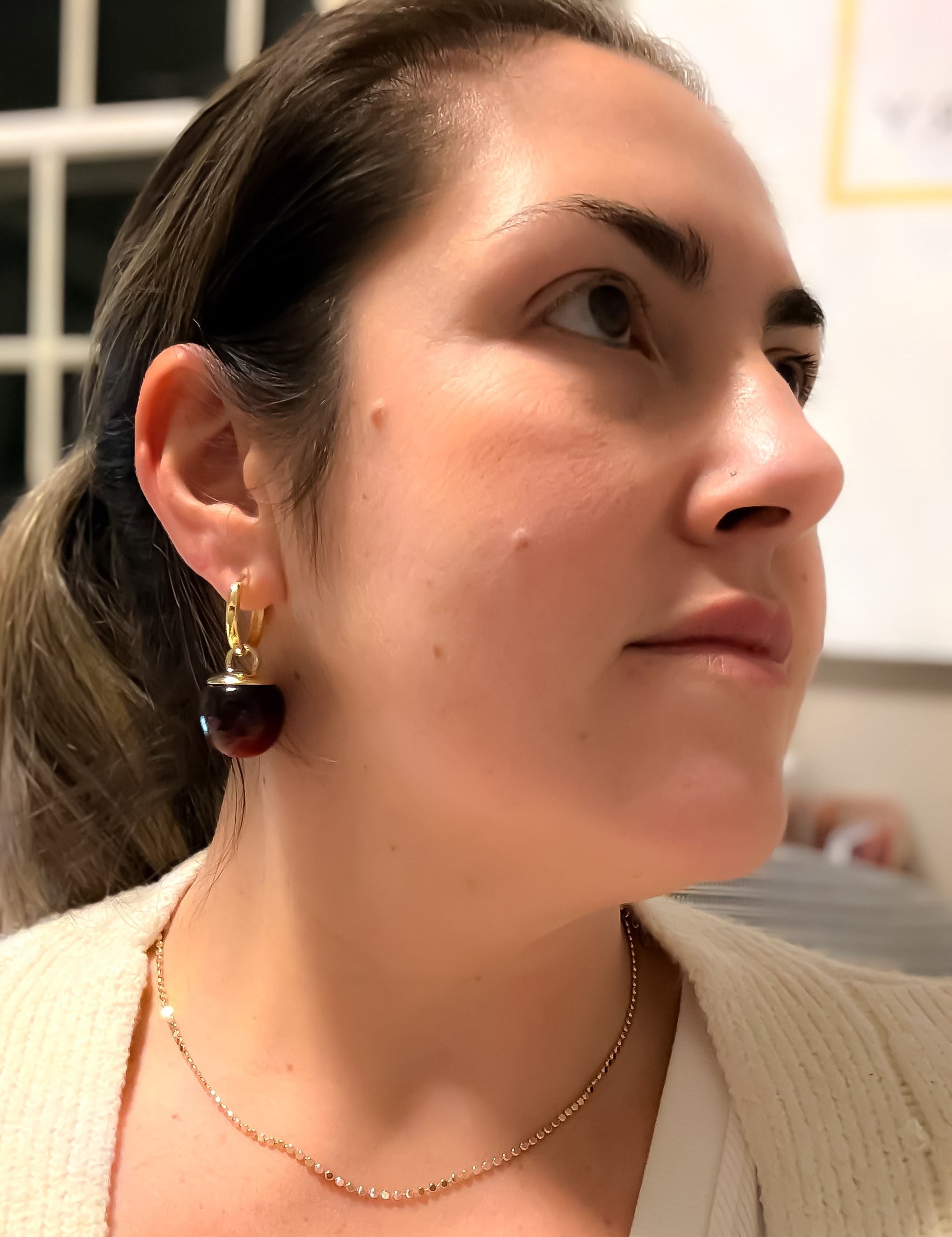 EARRING HOOPS CHERRY MURANO