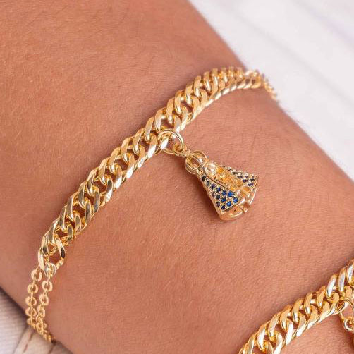 BRACELET OUR LADY APARECIDA BLUE CRYSTALS