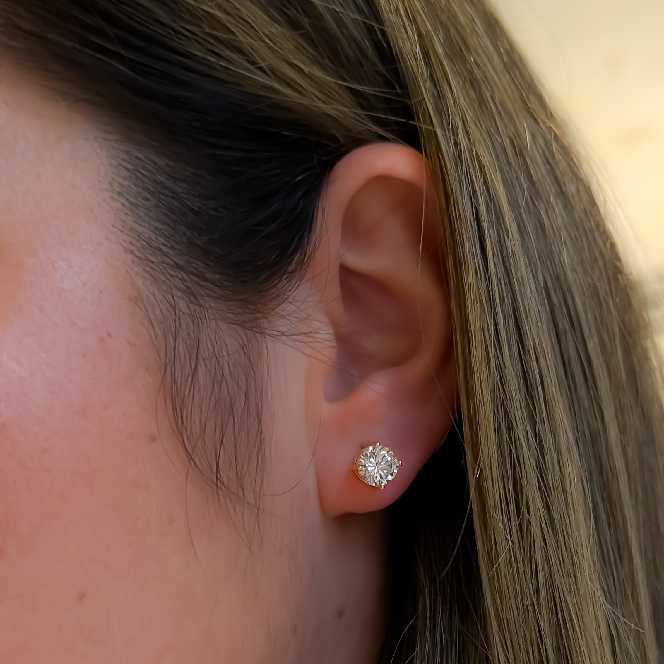 EARRINGS SPARKLE CUBIC ZIRCON 7mm