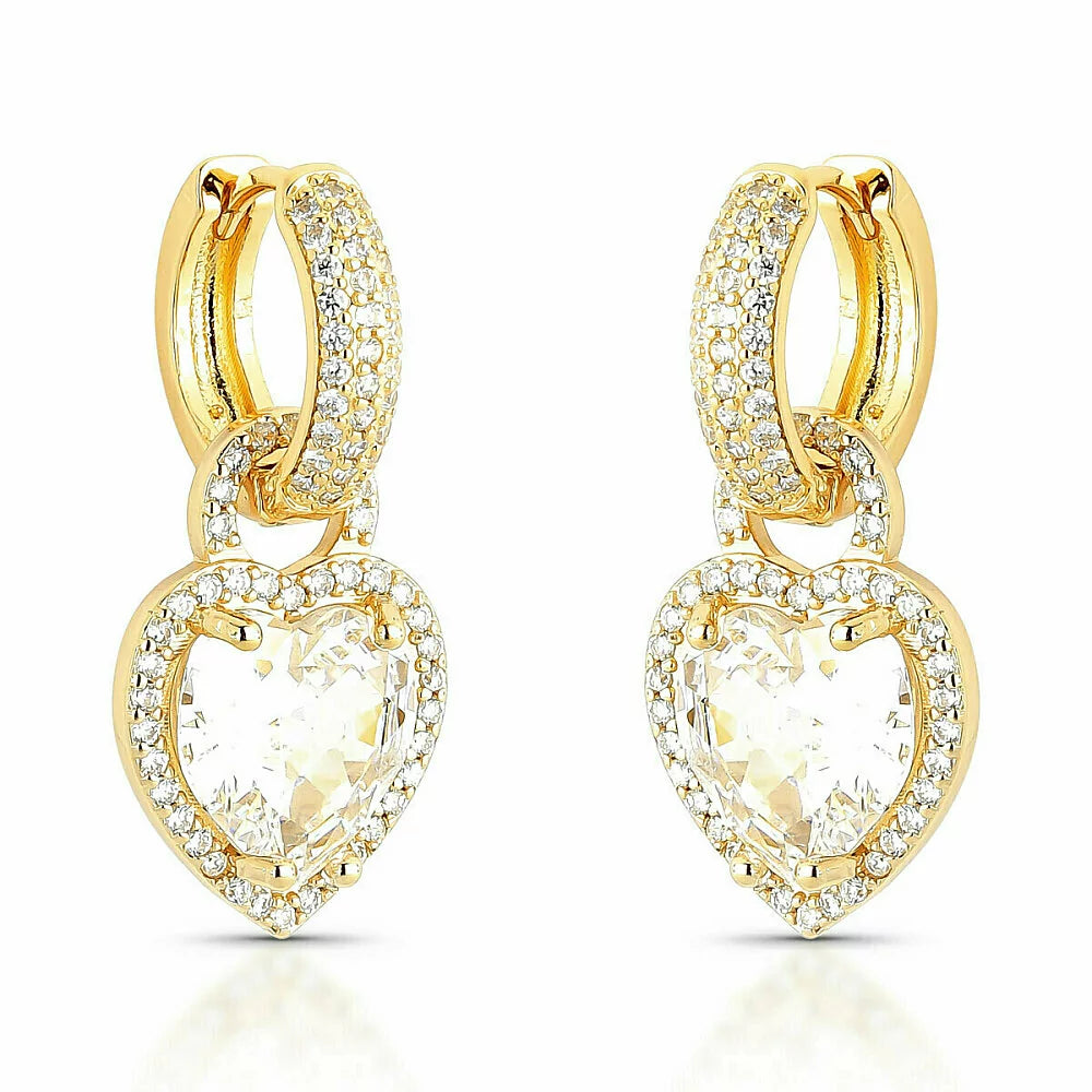 EARRING HOOPS HEART CUBIC ZIRCON