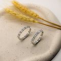EARRING HOOPS RECTANGLE CUBIC ZIRCONIAS