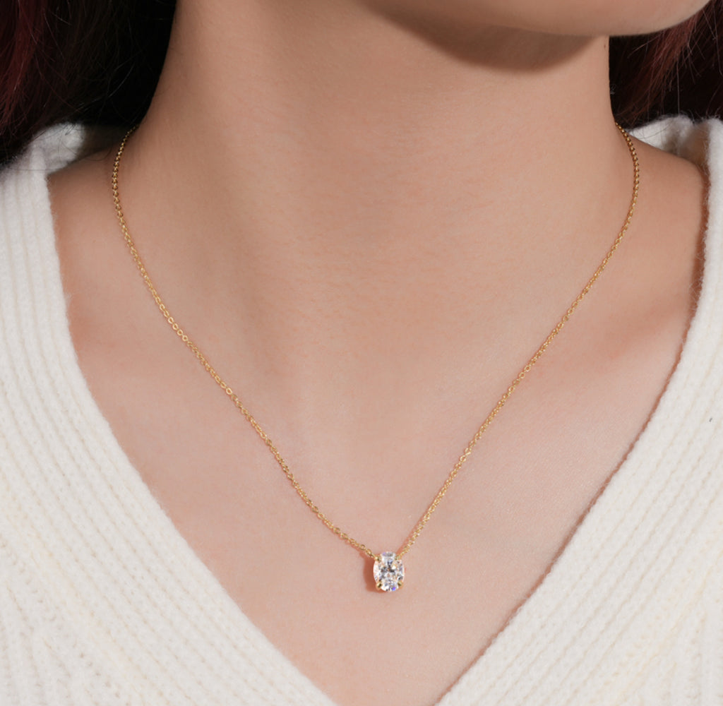 NECKLACE OVAL MOISSANITE 2CT 7x9MM