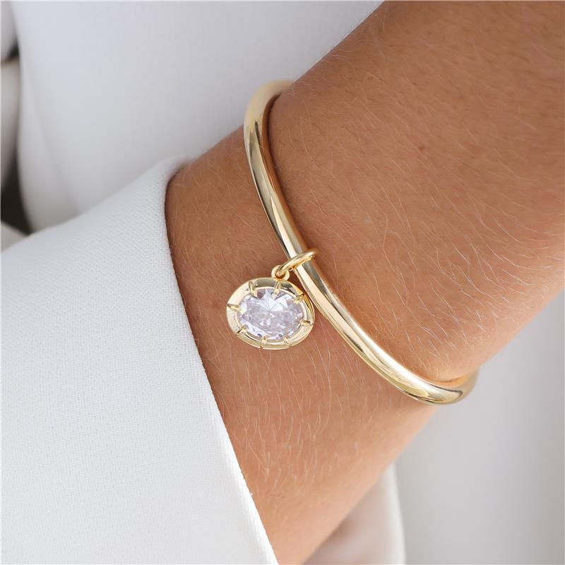 BRACELET THICK WIRE WITH OVAL ZIRCON