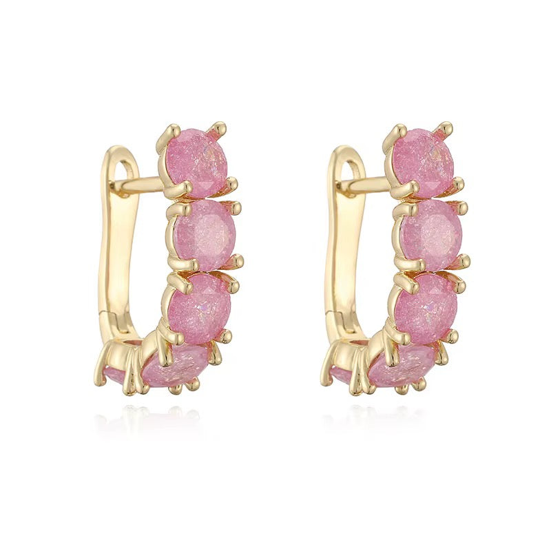 EARRING HOOPS CANDY GLITTERY CUBIC ZIRCON