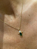 NECKLACE ONLY CHILD FAMILY LOVE PEARL COLOR CRYSTAL