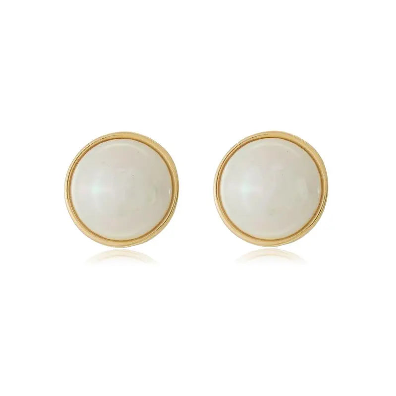 EARRINGS SHELL PEARL BUTTON