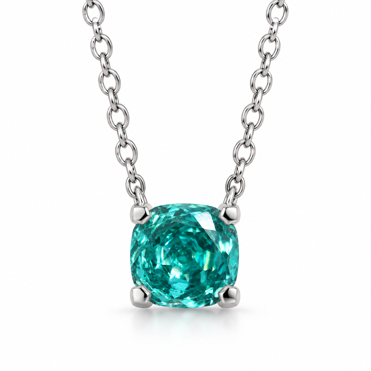 NECKLACE SOLITAIRE ROSE CUT CUBIC ZIRCON