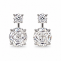 EARRINGS EAR JACKET ROSE CUT CUBIC ZIRCONIA