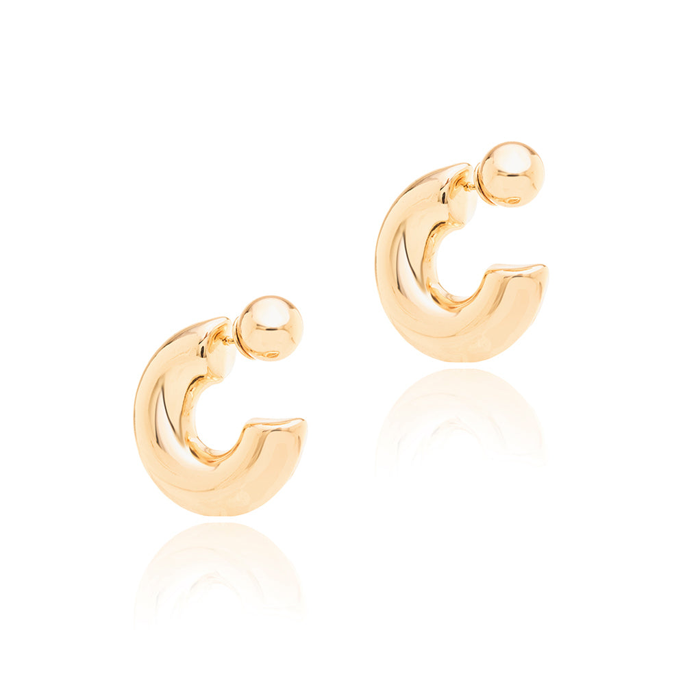 EARRING HOOPS BULKY WITH SPHERE