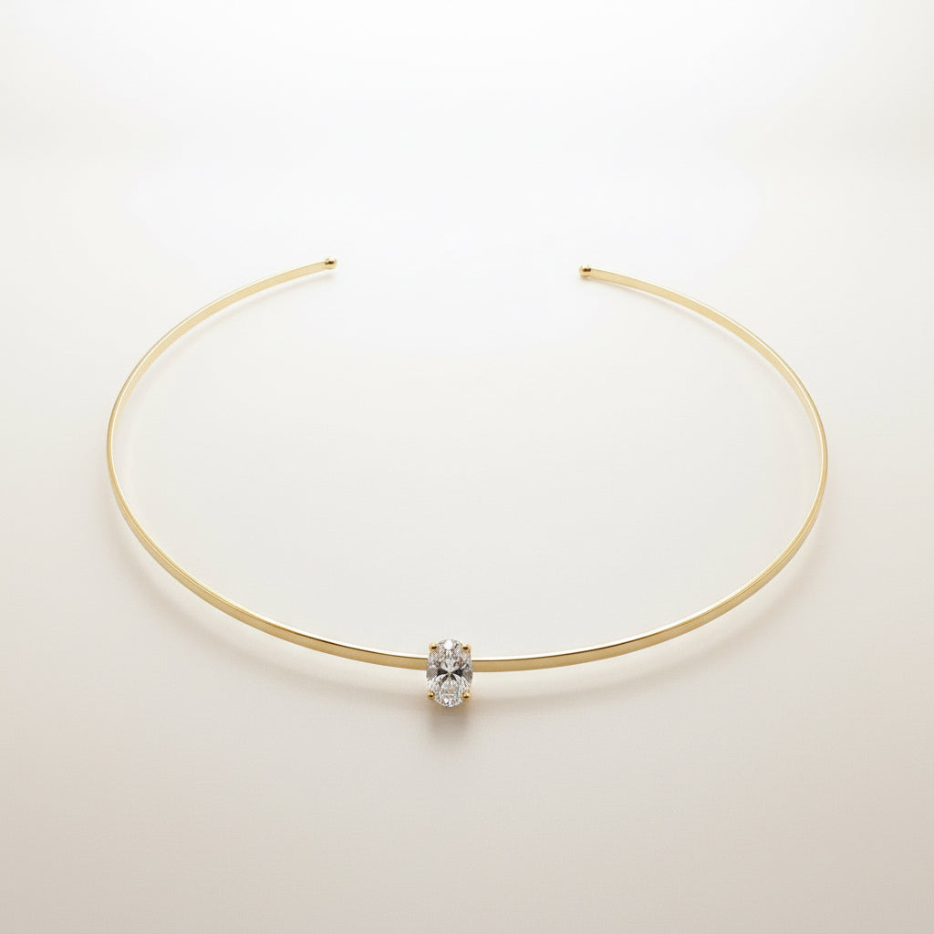 COLAR FIO GARGANTILHA OVAL CRISTAL