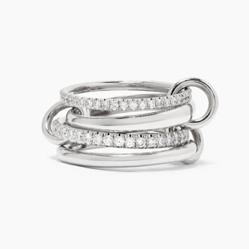 RING STACKABLE STERLING SILVER AND CUBIC ZIRCONIA