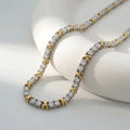 NECKLACE X DUO PLATED CUBIC ZIRCONIA TIF