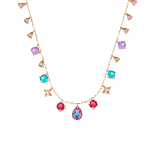 NECKLACE GEOMETRIC COLOR CRYSTALS