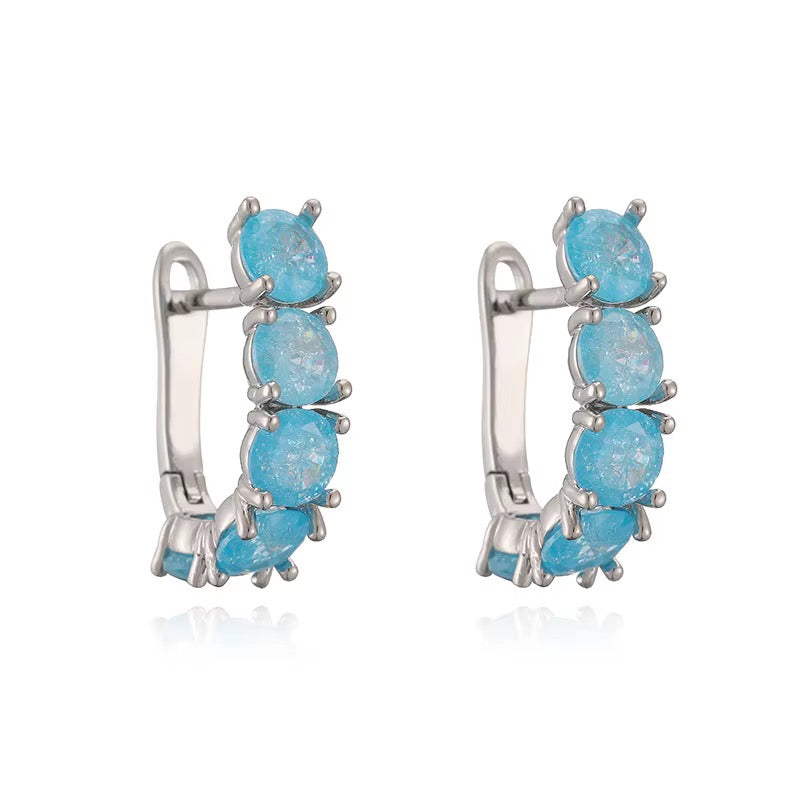EARRING HOOPS CANDY GLITTERY CUBIC ZIRCON