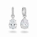 EARRING HOOPS TEAR DROP CUBIC ZIRCONIA