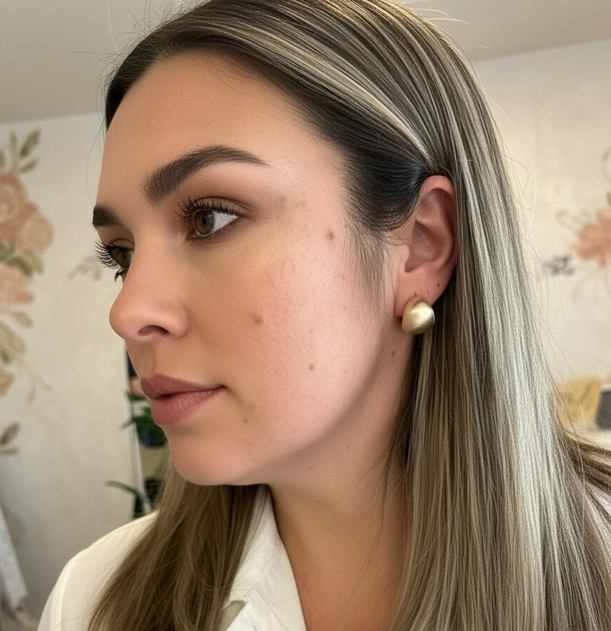 EARRING HOOPS BRUSHED SPHERE