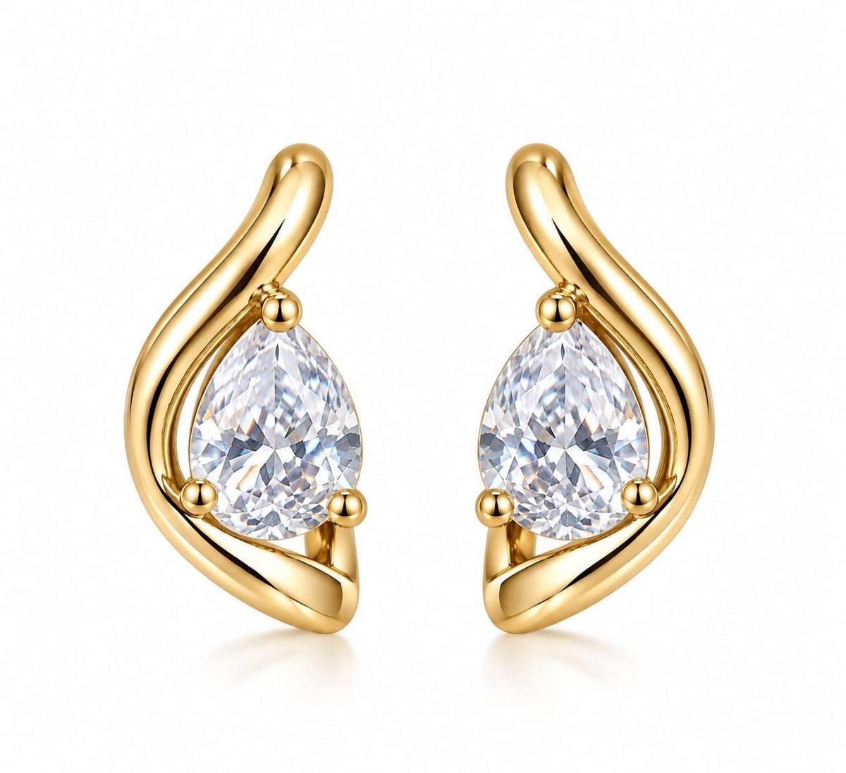 EARRING HOOPS WAVE TEAR DROP