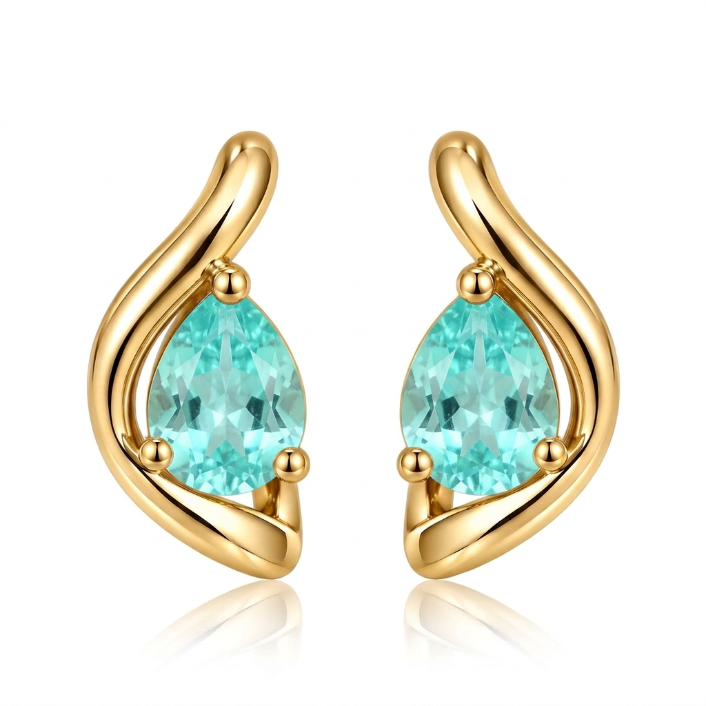 EARRING HOOPS WAVE TEAR DROP