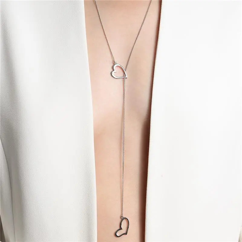 NECKLACE TIE STYLE HEARTS