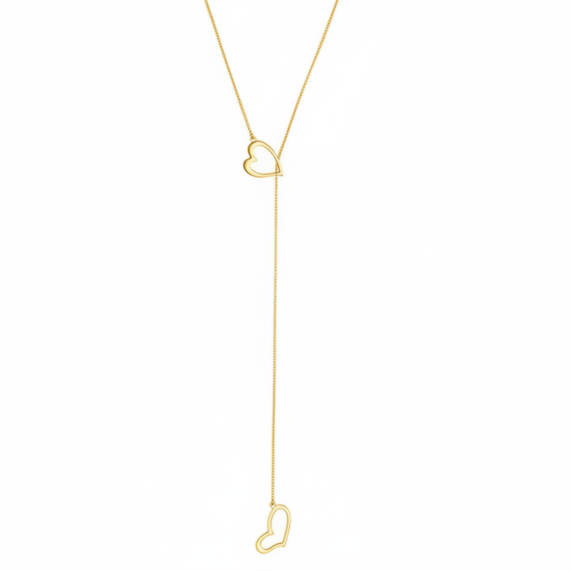 NECKLACE TIE STYLE HEARTS