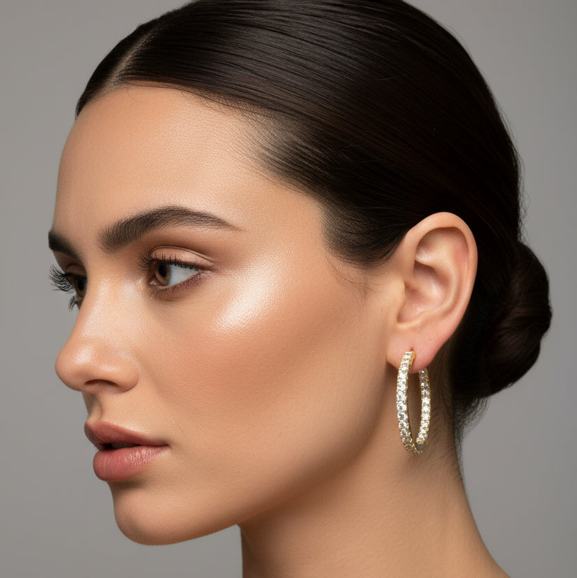EARRING HOOPS ELEGANT CUBIC ZIRCONIA
