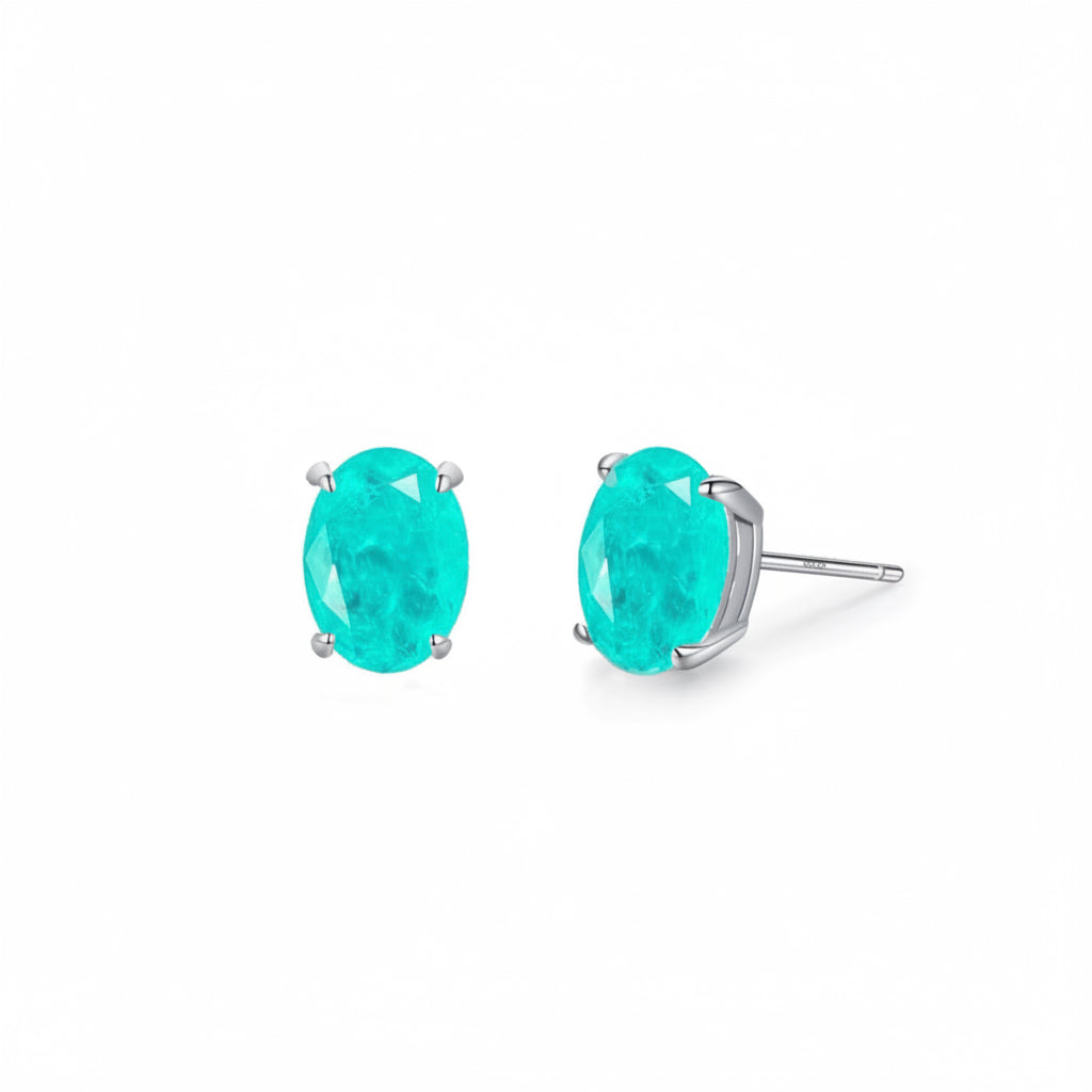 EARRING STUDS CLASSIC SHAPES SIMULATED PARAÍBA FUSION CRYSTAL