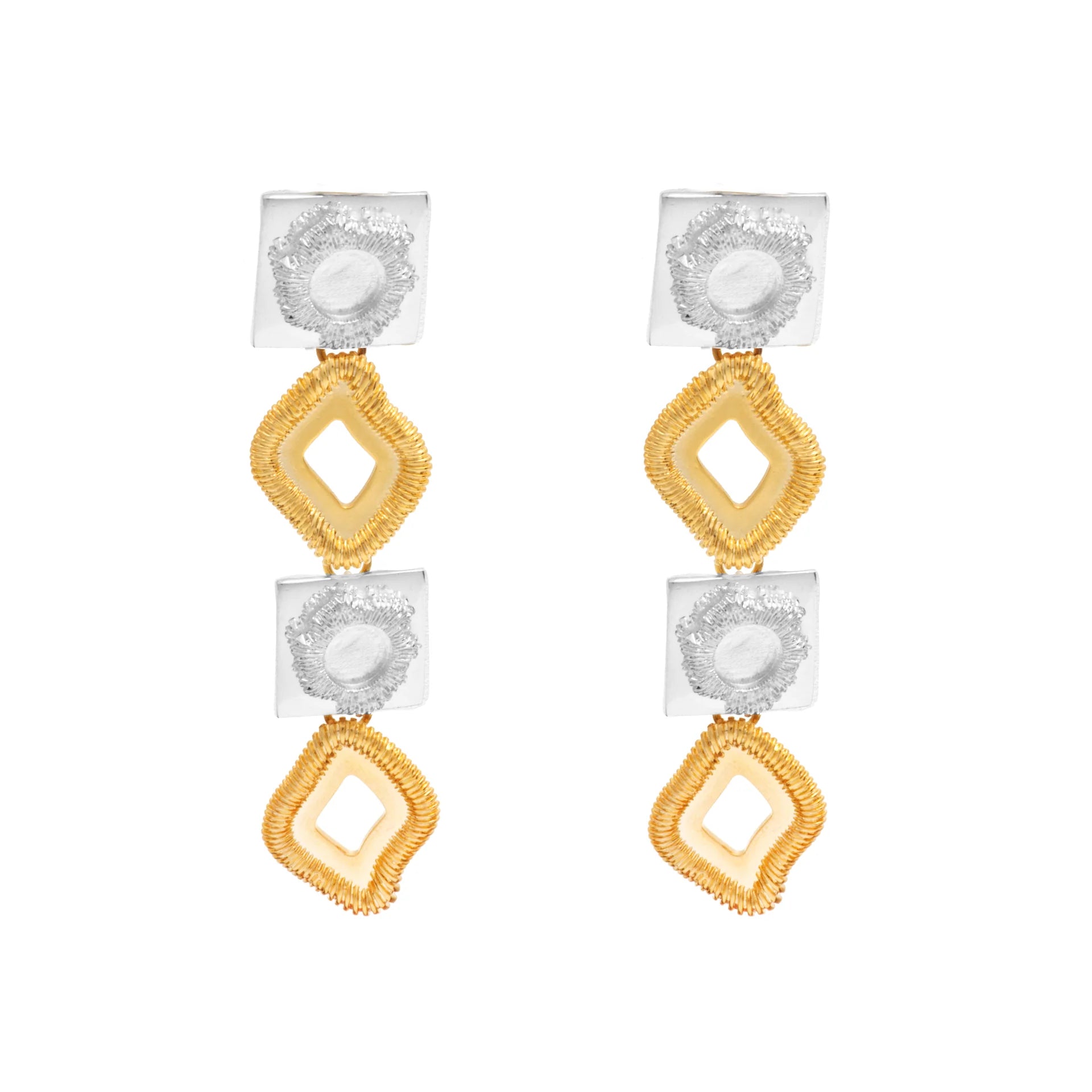 EARRINGS SHAPES DUO PLATED BY MADENNA