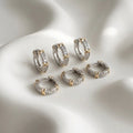 EARRING HOOPS TRIO X DUO PLATED CUBIC ZIRCONIA