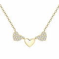 NECKLACE MOISSANITES 3 HEARTS 1.5mm