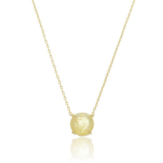 NECKLACE ROUND FUSION YELLOW CITRINE FUSION CRYSTAL