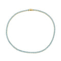 NECKLACE RIVIERA BLUE PARAIBA COLOR CUBIC ZIRCONIA 3MM