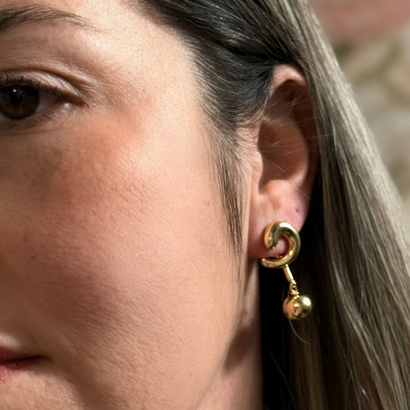 EARRINGS KNOT AND SPHERE