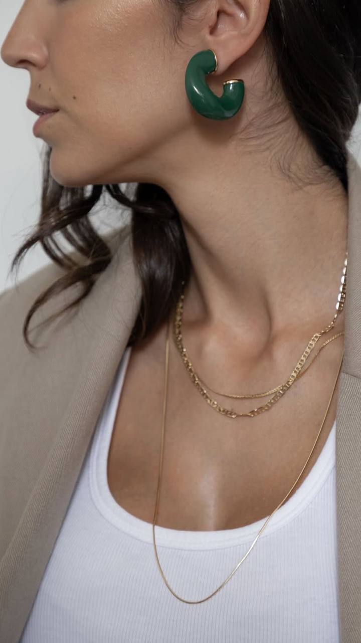 EARRING HOOPS MODERN RESIN