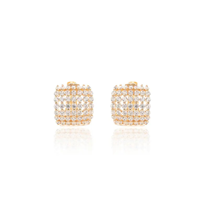 EARRING HOOPS CUBIC ZIRCON LINES