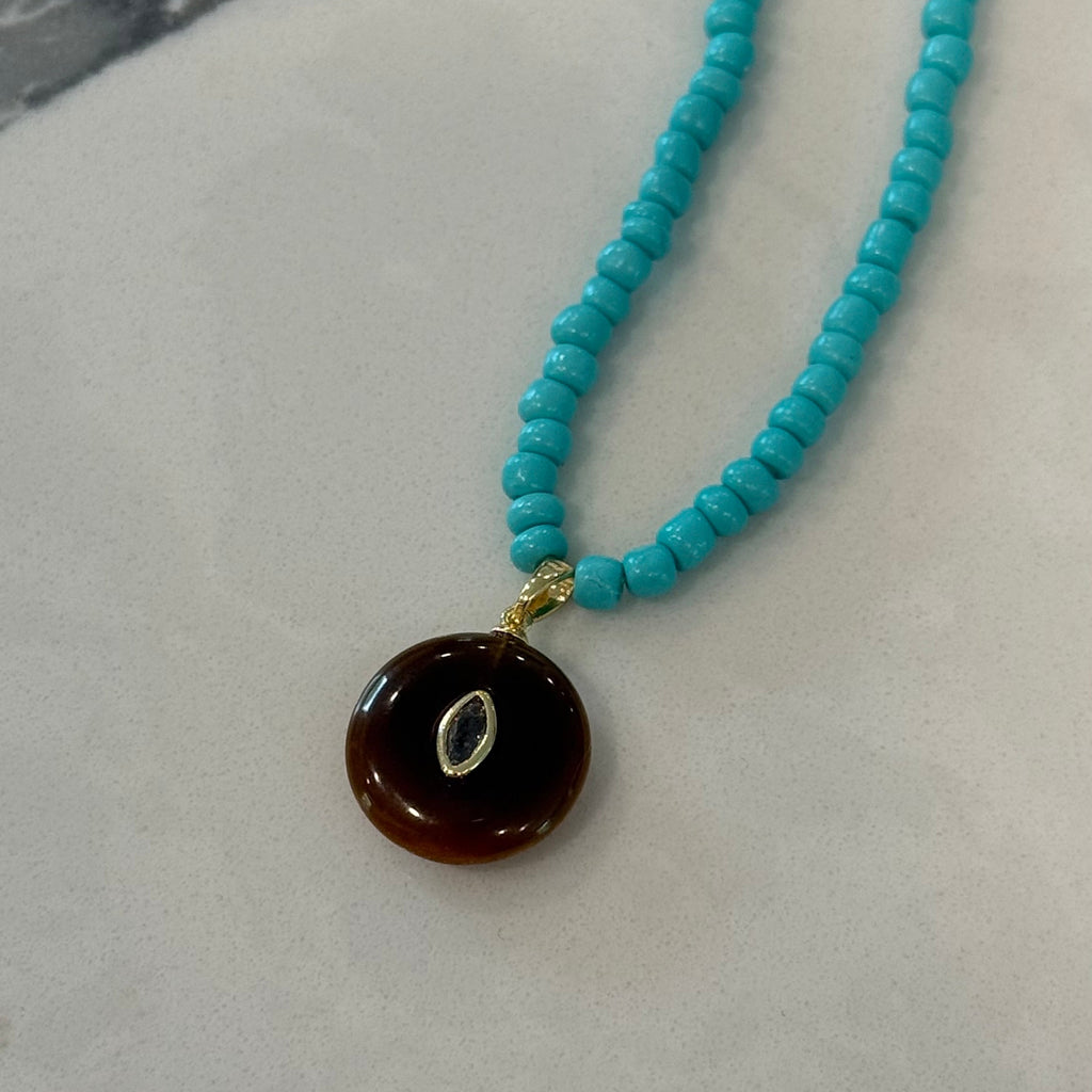 NECKLACE SUMMER FUN PENDANT COLOR BEADS