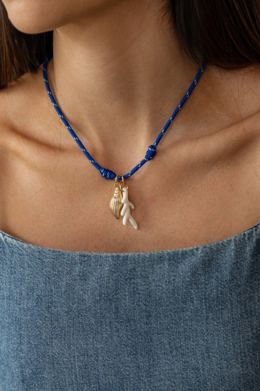 NECKLACE SUMMER FUN COTTON STRING WITH BEACH ELEMENTS