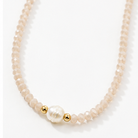 NECKLACE CHOKER NEW COLORS CRYSTALS BAROQUE PEARL